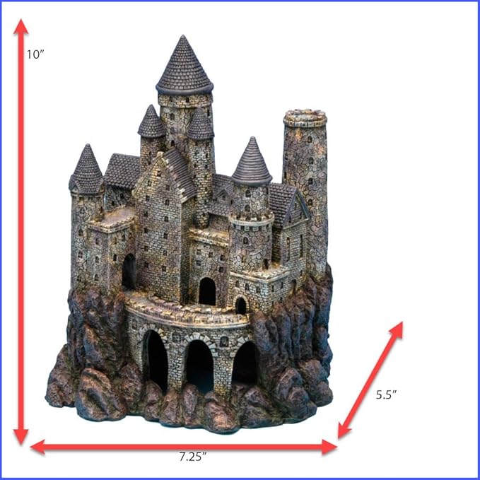 Penn-Plax Age-of-Magic Wizard’s Castle Aquarium Décor – Resin for Freshwater and Saltwater Fish Tanks – Large (RRW8)
