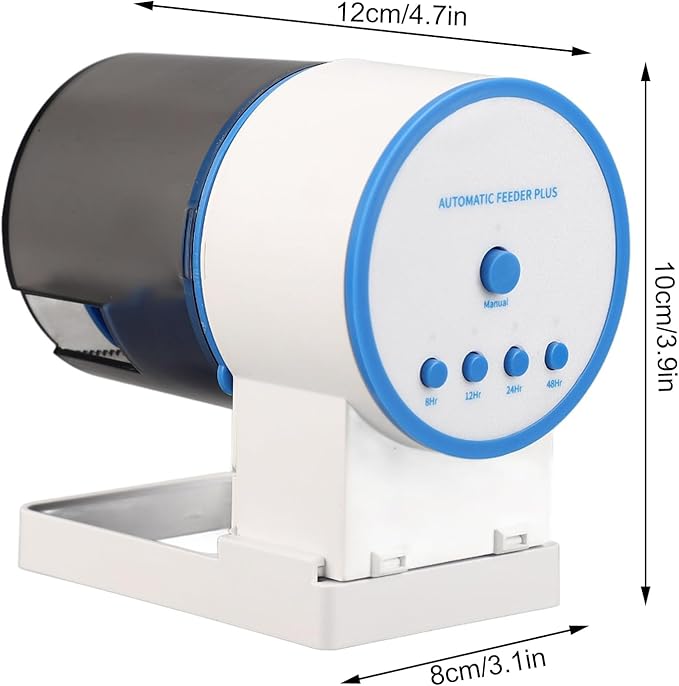 Automatic Fish Food Dispenser, Automatic Fish Feeder, Timer Fish Feeder, Battery Powered Adjustable Timing Intellect Fish Feeder for Fish Tanks Aquariums