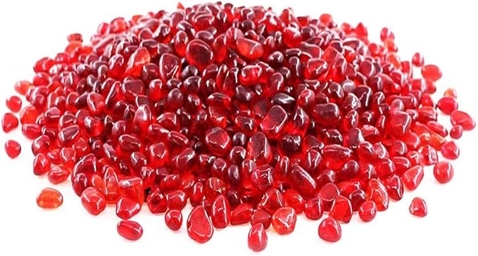 KISEER Clear Glass Stone Bulk 1 LB Glass Beads Gems Marbles Pebbles Gravel Rock for Aquarium, Fish Tank, Garden, Vase Fillers, Succulent Plants Decor (Red)