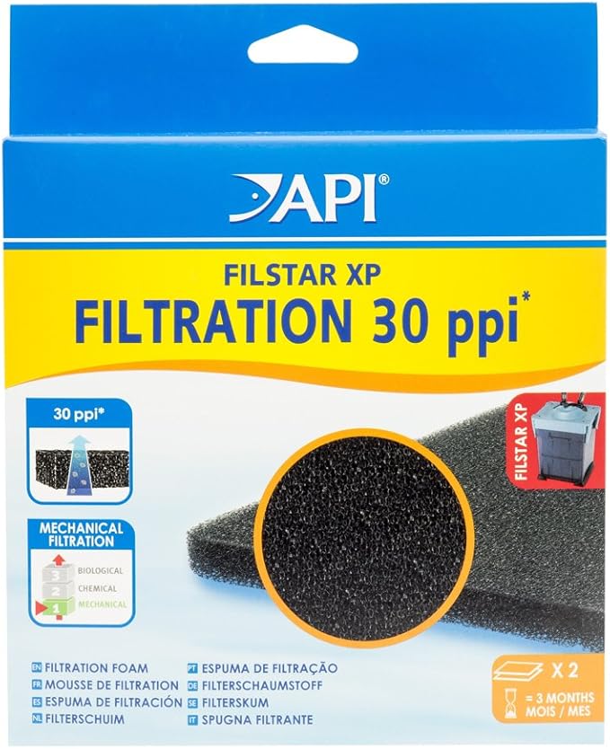 API FILSTAR XP FILTRATION FOAM 30 PPI Aquarium Canister Filter Filtration Pads 2-Count