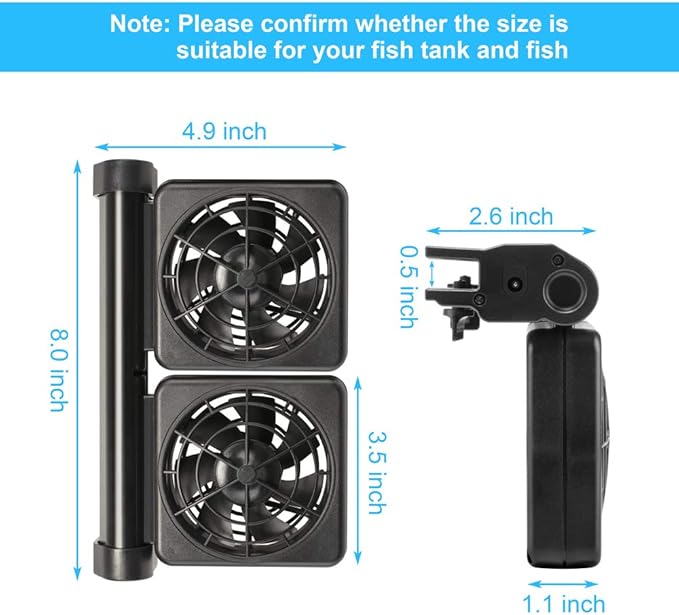 Aquarium Cooling Fan Fish Tank Fan Aquarium Chillers for Salt Water Fresh Water