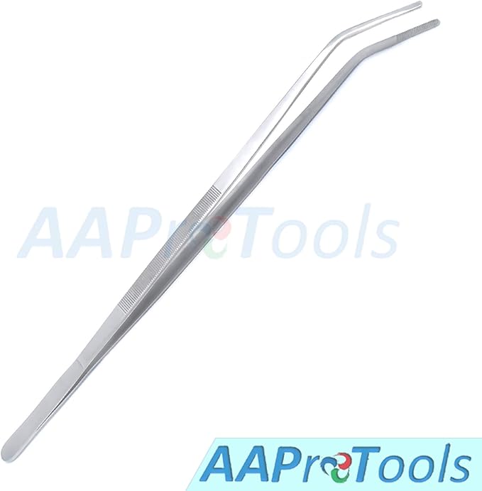 Fish Aquarium Cleaner 5 Pcs Set 18" Kelly Scissors, Tweeezers and Sand Flattener Extra Long Handle Stainless Steel Instruments
