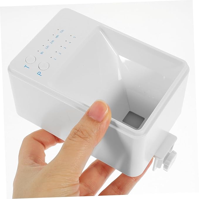 POPETPOP 1set Automatic Aquarium Fish Food Dispenser Silent Fish Feeder for Scheduled Feeding for Small Tanks No Batteries Required Standby Led Alert