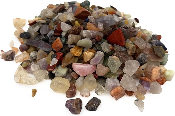 WireJewelry Gemstones of The World Chips, 1/2 Lb Mix - Polished Crystal Chips for Jewelry Making, Home Decor, Vase Filler, Reiki & Chakra Healing
