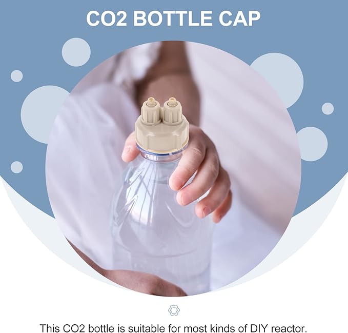 4pcs DIY Reactor Water Bottle Accessories DIY Kits Air Diffuser DIY Reactor Bottle Cap Aquarium System Cap Bottle Aquarium Bottle for Live Plant Air Bottle Cap DIY Tool