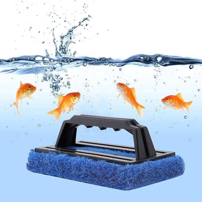 Yosoo Aquarium Fish Cleaning Brush, Glass Scraper Cleaner, Aquarium Cleaning Tool, Hand-held Plastic Bathroom Tile Surfaces Household Kitchen