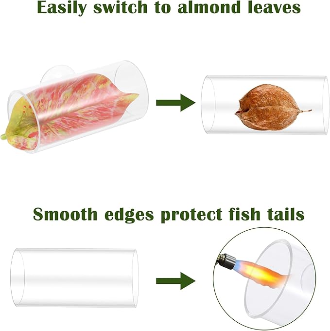 Ouligay 5 Pack Betta Fish Hammock Soft Betta Leaf Hammock for Aquarium Acrylic Plastic Plants Practical Resting Spot Beta Fish Tank Decoration for Sleeping Resting Hiding Playing, with Suction Cup