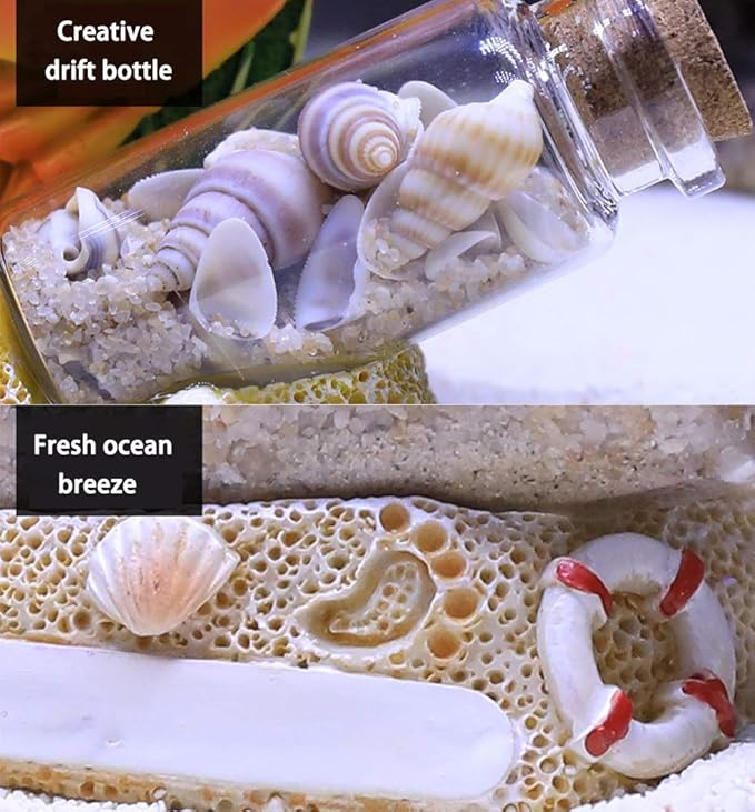 OMEM Aquarium Ornament Wishing Bottle Coral Rockery Aquarium Accessories Aquarium Landscaping Decoration (Starfish)