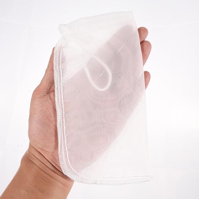 4 Pack Aquarium Media Bag, 180 μm Extra Fine Media Filter Bag Aquarium Reusable Drawstring Mesh Filter Bags for Very Fine Resins Filteraquariums Filters Impurities(7.5"*3.6")