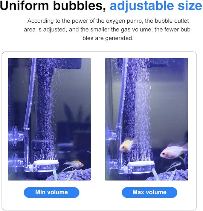 Upettools 1.4inch Aquarium Air Stone Fish Tank Nano Bubble Stone Kit with Control Valve Quiet Super-High Dissolved Oxygen Diffuser Makes Super Tiny Bubbles for Betta Fish & Small Tank