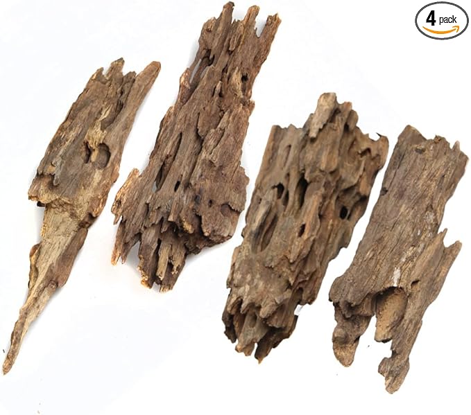 emours Driftwood Branches Reptiles Aquarium Decoration Assorted Size,(5.5-8 inch in Length),4 Pieces (Shrimp Wood)