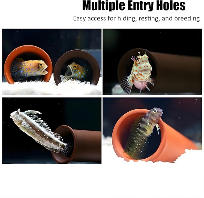 Aquarium Decorations Cave – Resin Fish Tank Ornament Barrel Hideout for Betta, Shrimp & Small Fish, Rock Cave Shelter Breeding & Hiding Decor Broken Barrel Aquarium Decoration (Hiding Tube)