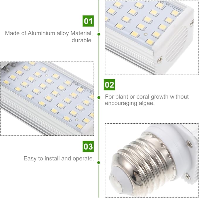 E27 Led Lamp for Aquarium Fish Tank Corn Light for Tropical Plant Growth Fits Fish Pod and Box Aquarium Lighting