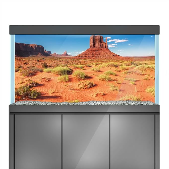 Aquarium Background Stickers - Desert Sand Landscape - Fish Tank Reptile Terrarium Decor Poster (60 x 30 cm / (23.6 x 11.8 inches))