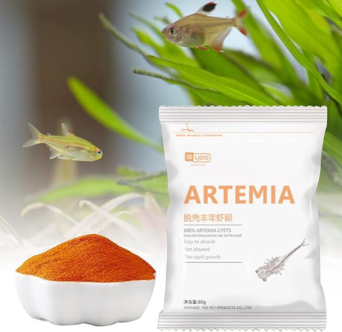 ljhnba 60G Brine Shrimp Shelling Eggfood Aquarium Hatching Tropic Fish Food for Feeding Baby Fishes Artemia Shelling Eggs Artemia Shelling Eggs