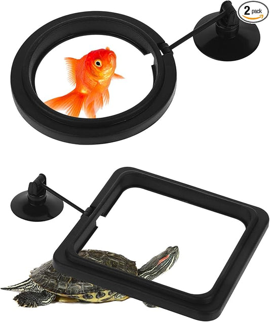 2 PCS Aquarium Feeding Ring, Fish Feeding Rings Automatic Fish Feeder with Suction Cup Betta Feedings Ring Practical Round Floating Food for Betta, Guppy, Goldfish