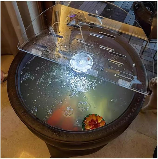 Rygcrud Acrylic Fish Tank Anti-Jumping Lid Cover with Hole, Flip-top Aquarium Hood for Protection Fish/Reptiles/Turtles(30cm)