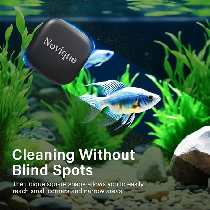 Mini Aquarium Glass Magnetic Cleaner Brush Small Fish Tank Magnetic Scrubber Suitable for Glass Aquariums with A Thickness of No More Than 8mm (5/16 Inches)