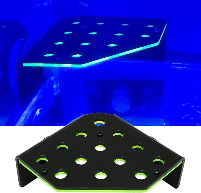Coral Frag Rack, Magnetic Frag Coral Rack Fluorescent Green Safe Stable 13 Holes Acrylic Coral Rack with Magnetic Suction Aquarium Spare Parts for Saltwater Aquarium, Live Coral, Household Fish Tanks