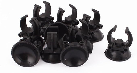 uxcell Universal Aquarium Fish Tank Suction Cup Heater Clips Clamps 33mm Dia 10pcs Black