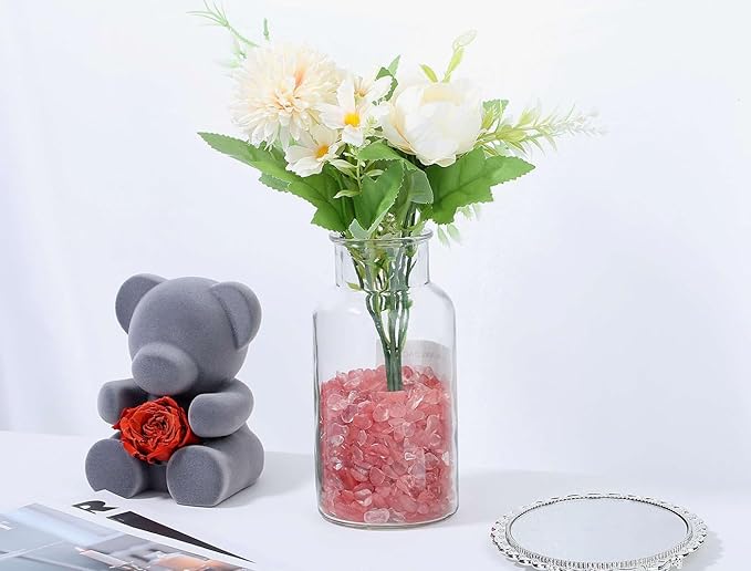 LAIDANLA Watermelon Red Crushed Stone Crystal Chips Bulk Natural Gemstones Healing Reiki Crystals Mini Quartz Vase Filler Aquarium Gravel 100g
