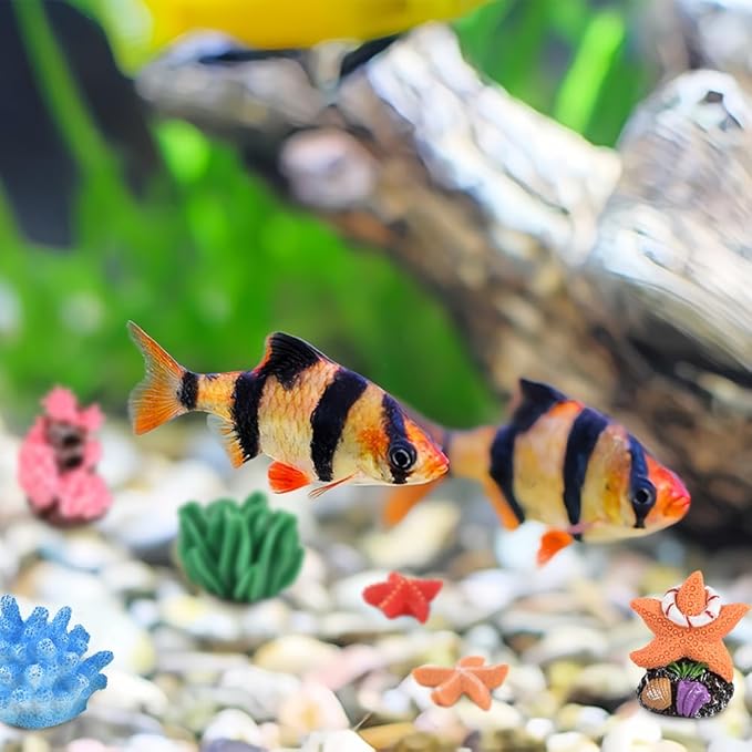 Micro Landscape Decor Coral 13PCS, Fake Coral Ornament Resin Mini Corals Starfish Shell Mermaid Miniature Corals Figurines for Aquarium Tank Decorations Miniature Moss Landscape DIY