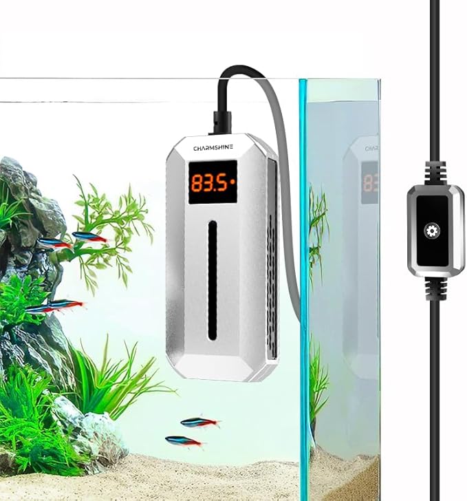 Submersible Aquarium Heater with LED Digital Display 50W Fish Tank Heater for 5-8 Gallon Freshwater Saltwater Tank, Auto Thermostat Overheat Protection(Not Suitable for Low-Water Turtle Tanks)