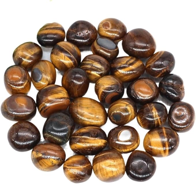 Natural Tumbled Stones Bulk Ore Gravel Specimen Healing Crystals Quartz Energy Minerals Tank Aquarium Home Decor Gem Decoration (Color : Tiger Eye, Size : 200g)