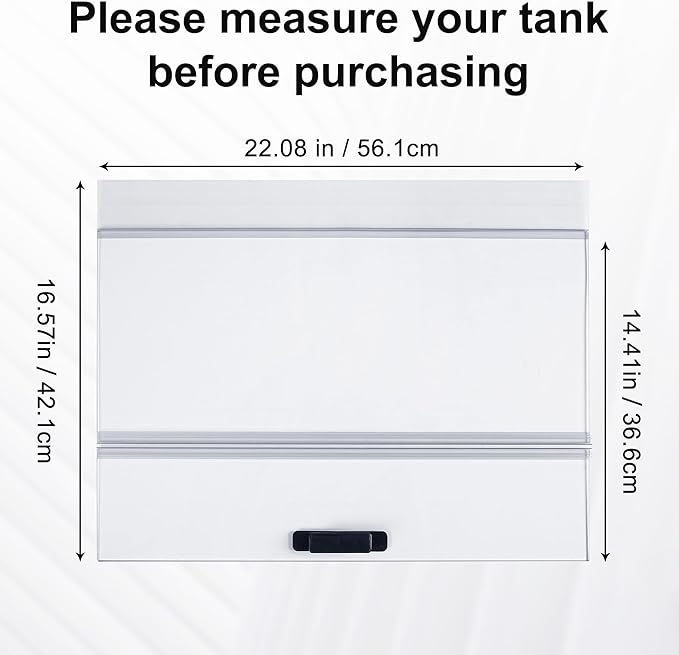 2PCS Set 22.08x16.57x0.16in（Each Piece） Clear Tempered Glass Canopy,75/90/110 Gallon Aquarium Fish Tank Hoods for Aqueon