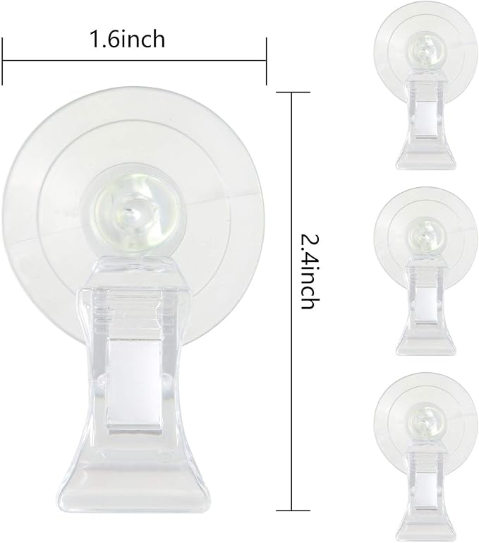 SLSON Fishes Veggie Seaweed Plant Suction Cup Clip Feeding Tool Feed Holder Aquarium Accessories for Fish Tank Fish Feeder Clips (4Pack Transparent)