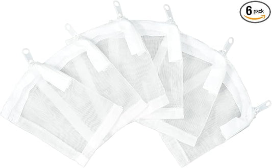 AQUANEAT Aquarium Filter Media Bags 6pcs Fish Tank Extra Fine 100 Micron Mesh Bags with Plastic Zipper for Activated Carbon (3” x 4”)