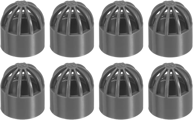 PATIKIL 0.8 Inch (20mm) Fish Cover Permeable Cap, 8 Pcs PVC Breathable Cap Aquarium Guard Fish Tank Intake Cover, Gray