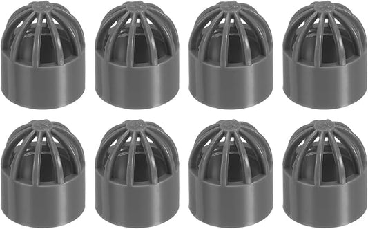 PATIKIL 0.8 Inch (20mm) Fish Cover Permeable Cap, 8 Pcs PVC Breathable Cap Aquarium Guard Fish Tank Intake Cover, Gray