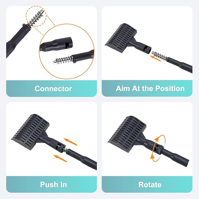 Carefree Fish 6IN1+1 (2026 New Upgrade Edition) Aquarium Cleaning Tools Long Handle Adjustable Length 20~36Inches Fish Tank Cleaner Kit Algae Scraper Scrubber Brushes Set