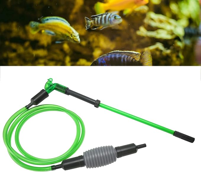 Aquarium Water Changer, Strong Suction Siphon Fish Tank Vacuum Cleaner for Gravel Sand Cleaning E - 300 - Comfortable Handle, Protective Mesh, Safe and Durable Design (E-300)