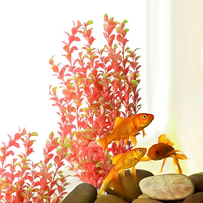Saim Aquarium Artificial Plastic Plants Decor Fish Tank Ornament 16" Height Assorted Color