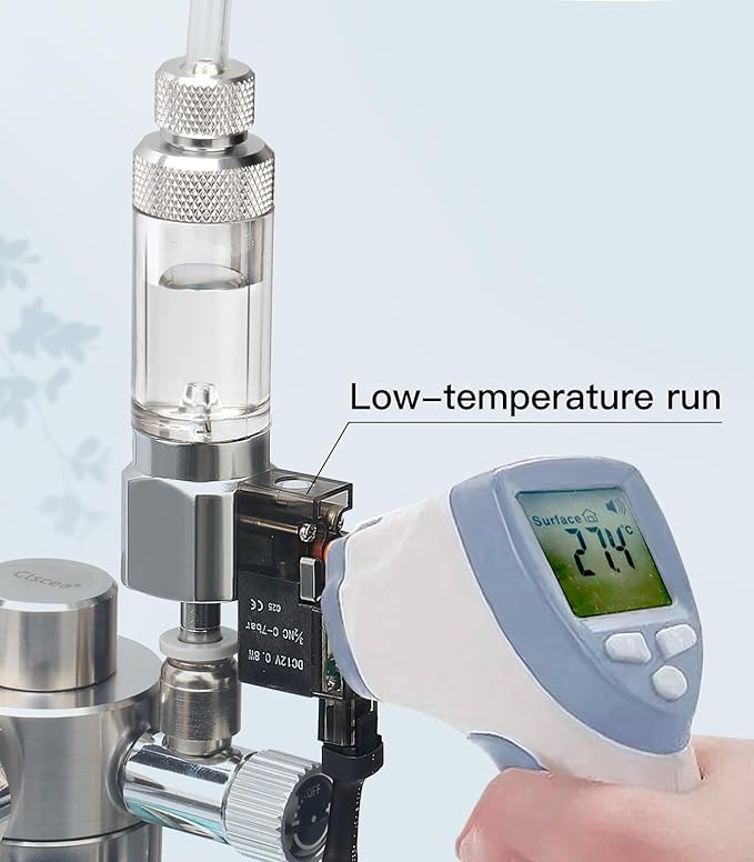 CO2 Bubble Counter with Solenoid Valve and Check Valve for CO2 Generator Water-Filled Version