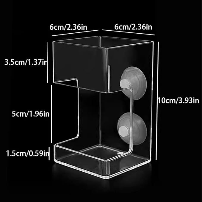 2 Pcs Fish Tank Feeding Tray with Suction Cup, Acrylic Feeding Tube Fish Food Holder, Automatic Fishing Feeder Aquarium Tank Divider Supplies, Breeder Box for Aquarium Accessories (Mix)