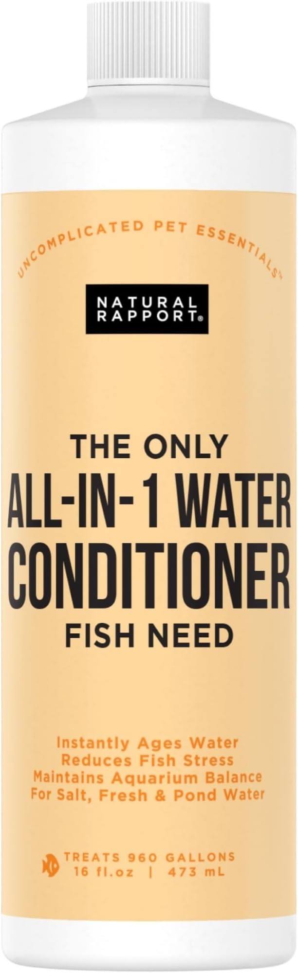 Aquarium Water Conditioner - All-in-1 Fish Tank Dechlorinator - Removes Ammonia, Nitrite, Chlorine & Chloramine, Detoxifies Heavy Metals - Freshwater & Saltwater - Treats 960 Gallons (16 fl oz)