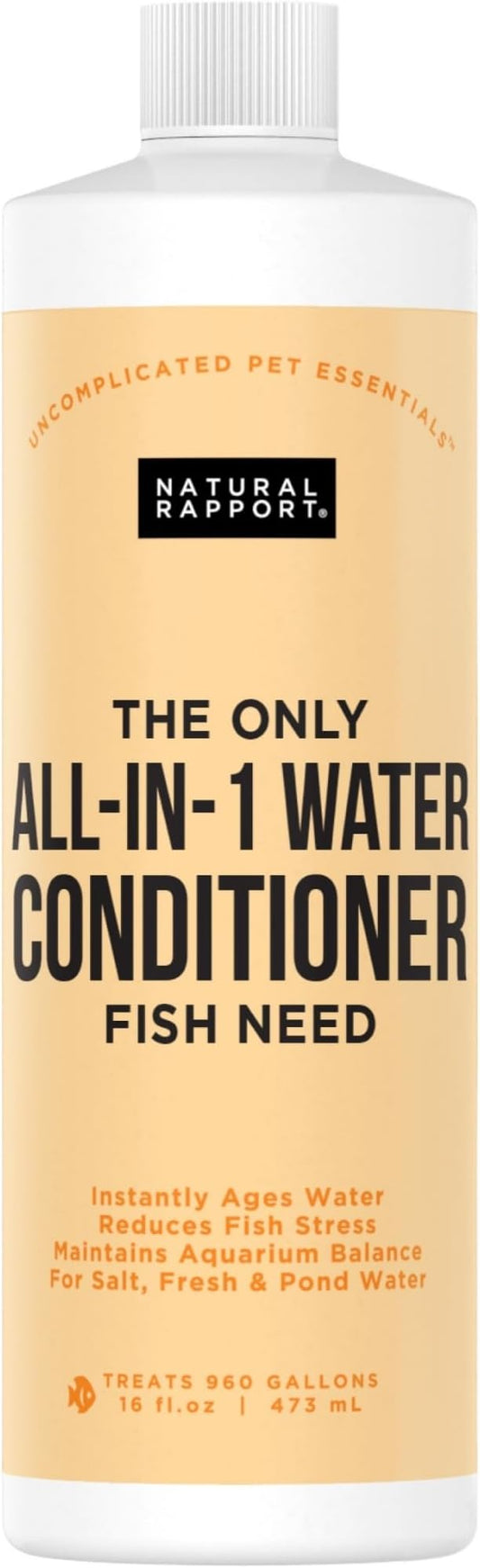 Aquarium Water Conditioner - All-in-1 Fish Tank Dechlorinator - Removes Ammonia, Nitrite, Chlorine & Chloramine, Detoxifies Heavy Metals - Freshwater & Saltwater - Treats 960 Gallons (16 fl oz)