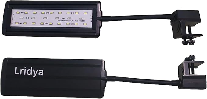 10W Clip-On Aquarium Light - White/Blue/Red,5 Brightness Levels,Timer (3/6/12H)