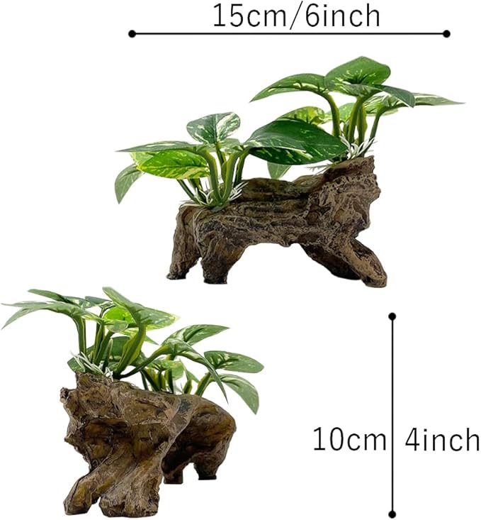 Fish Tank Decorations Aquarium Decor Ornaments Betta Silk Leaf pad Hammock Artifical Driftwood cave Goldfish Bowl Accessories (Type-C)