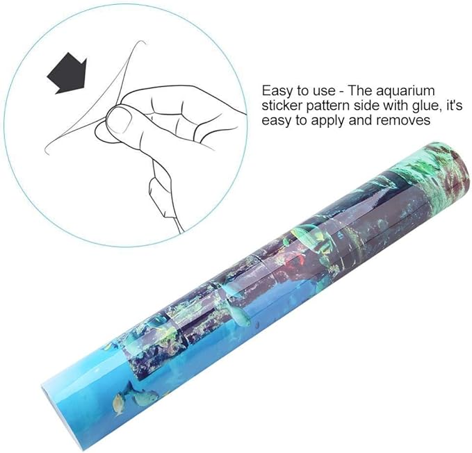Fdit PVC Aquarium Background Underwater Poster Fish Wall Decorations Sticker for Aquarium (61 * 30cm)