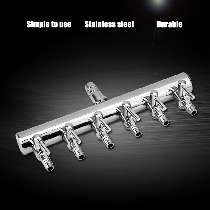Aquarium one-Way air Flow Valve, Control Valve, for Aquarium Applications(8 to 4mm 6-Hole Diverter Head)