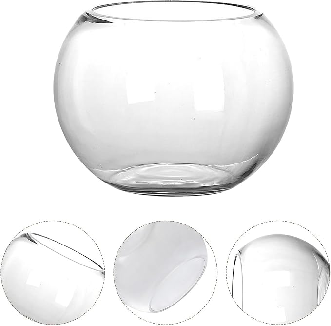 ERINGOGO Glass Vase Round Glass Fish Bowl, Clear Fish Tank Aquarium Bowl for Betta Goldfish Flower | Flower Vase Centerpiece Fish Bowl