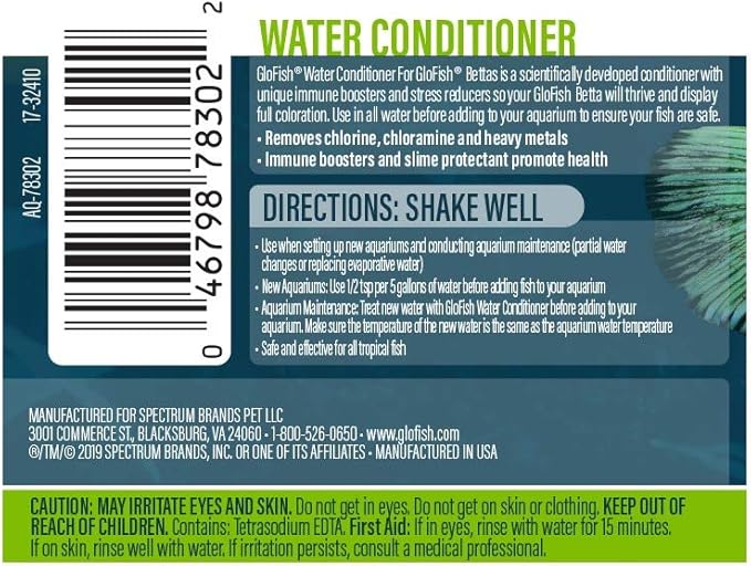 GloFish Water Conditioner Makes Tap Water Safe for Aquariums Betta Fish, 2 fl. oz, 2 FZ, Model Number: AQ-78302 (Pack of 2)