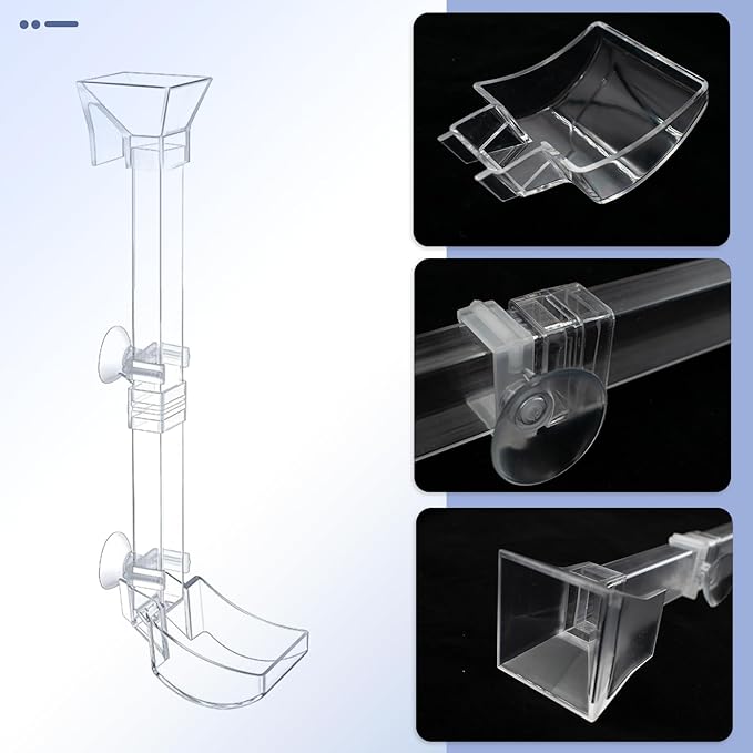 Aquarium Fish Shrimp Feeding Dish Set - Clear Feeder Tube and Dish With Cleaning Brush and Measuring Spoon for Preventing Food Scattering - Supplies for Shrimp Medium