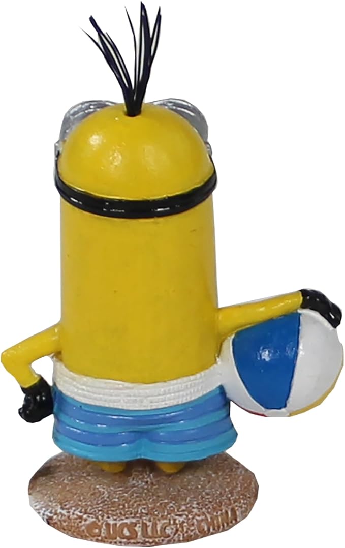Penn-Plax Minions Officially Licensed Aquarium Ornament – Beach Buddy Kevin – Safe for Freshwater and Saltwater Fish Tanks – Small