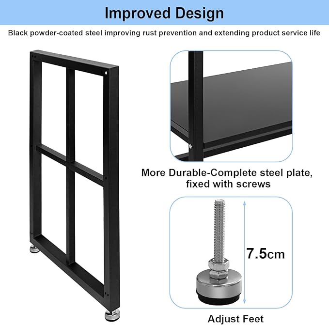 Fish Tank Stand Heavy Duty Metal Aquarium Stand 40 Gallon Tank Stand 660LBS 36.5" L x 18.5“W x29.5”H, Double Layer for Home and Office More Storage Space, Black