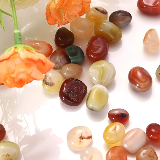 WINOMO Decorative River Rock Stones Natural River Pebbles Colorful 0.5-1cm 500g